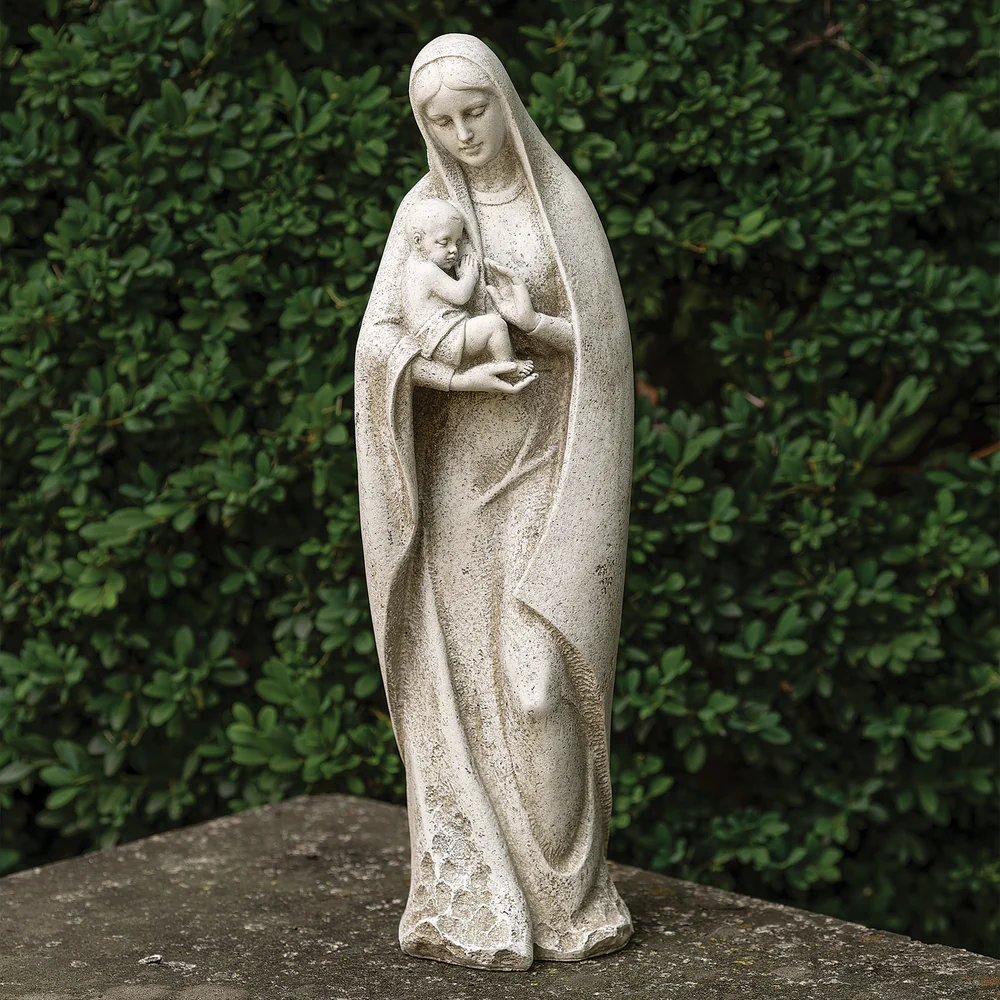 Virgen con Niño Jesús para exteriores 36 cm