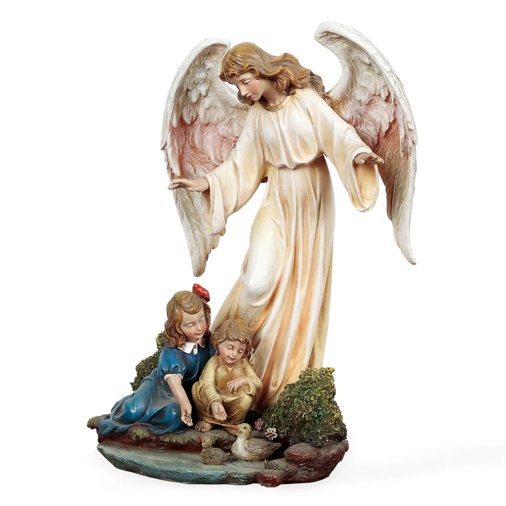 Ángel de la Guarda con niños 22 cm