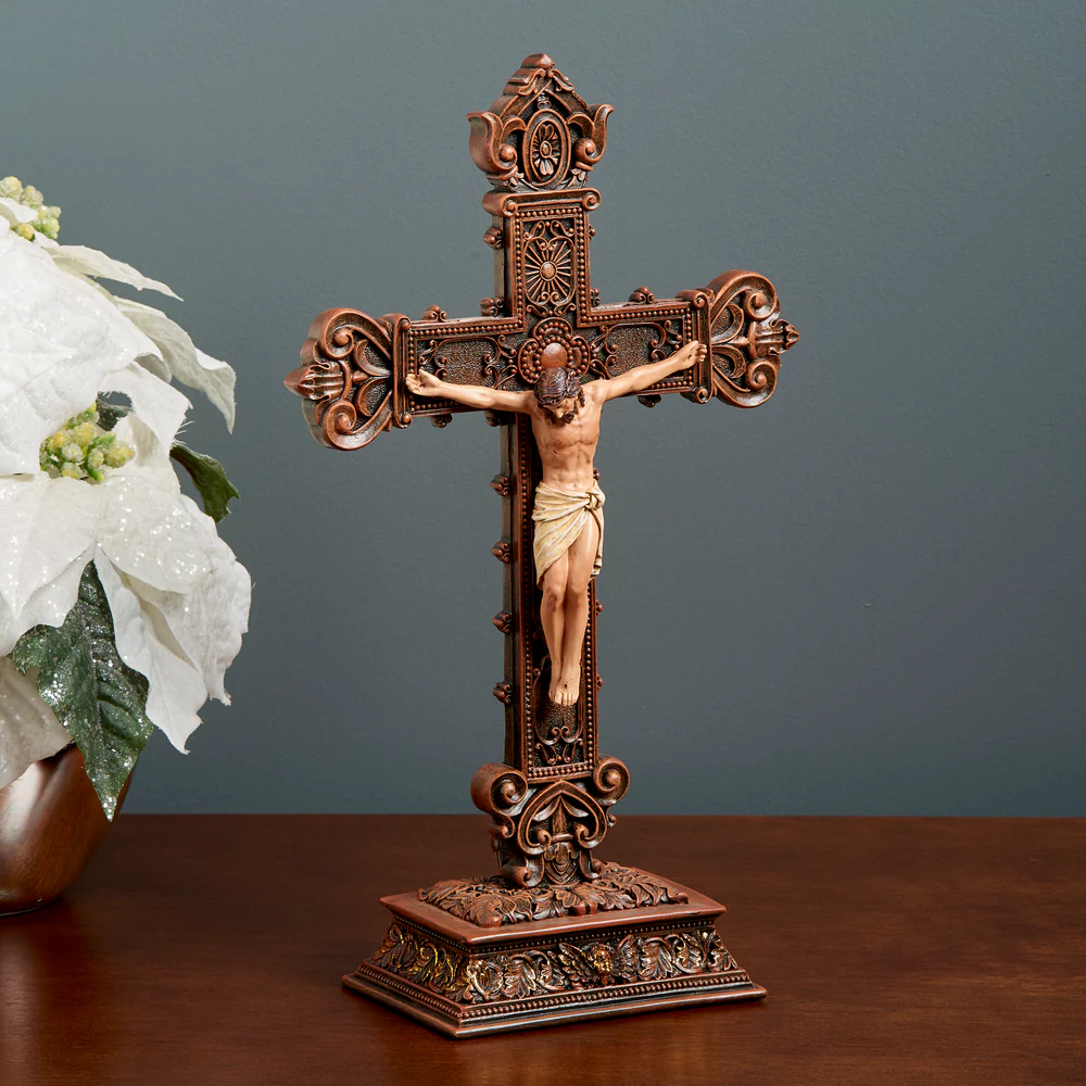 Crucifijo rustico con base 36cm