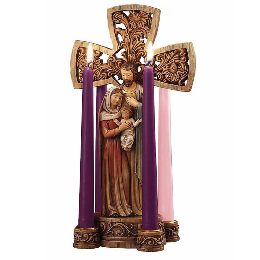 Cruz de Adviento con Sagrada Familia 35 cm