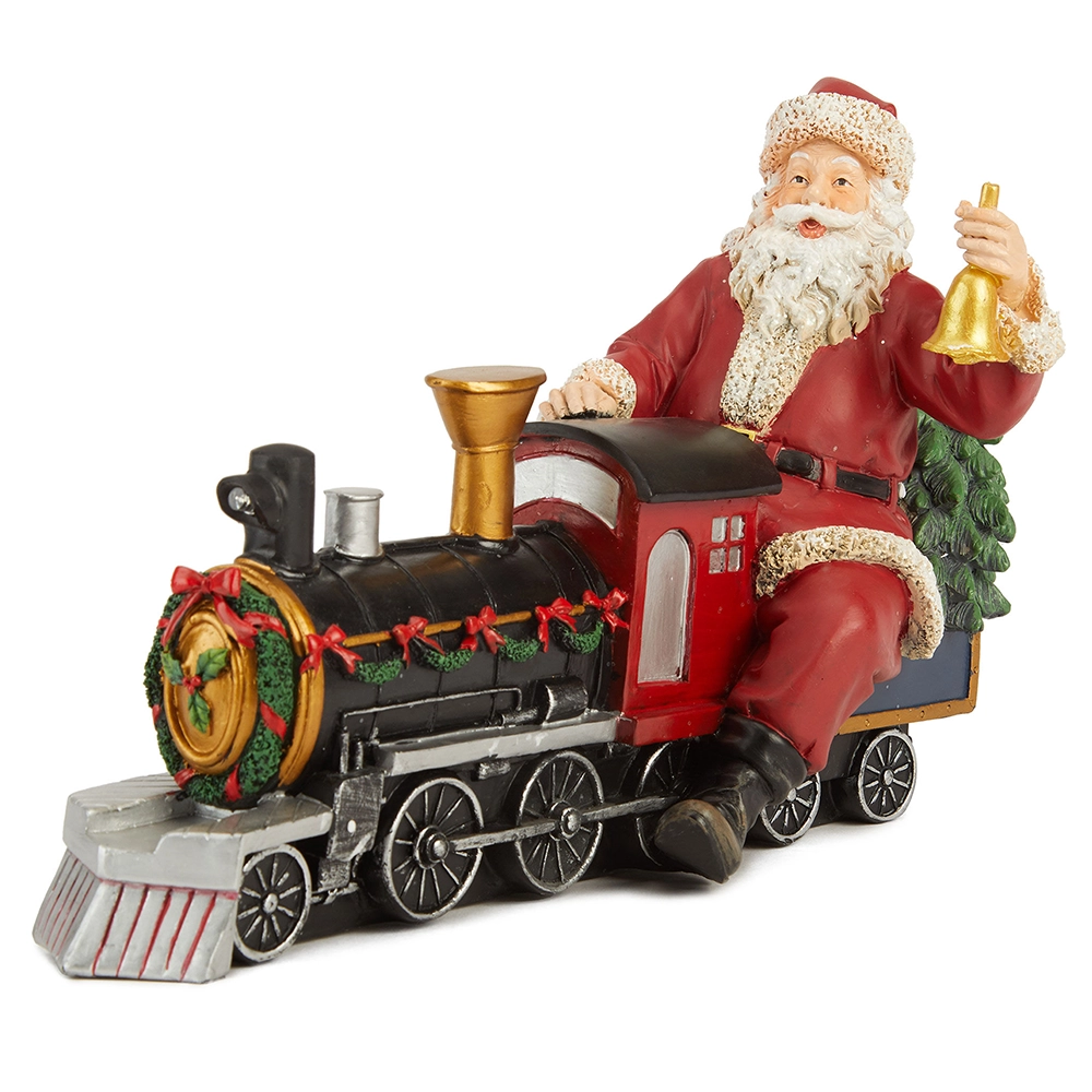 Santa montado en tren con luz LED