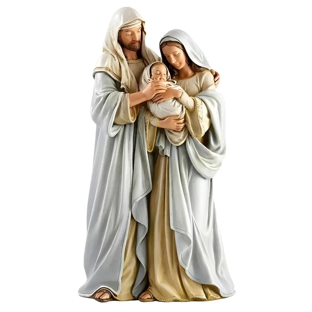 Sagrada Familia Adorando al Niño Jesús 30 cm