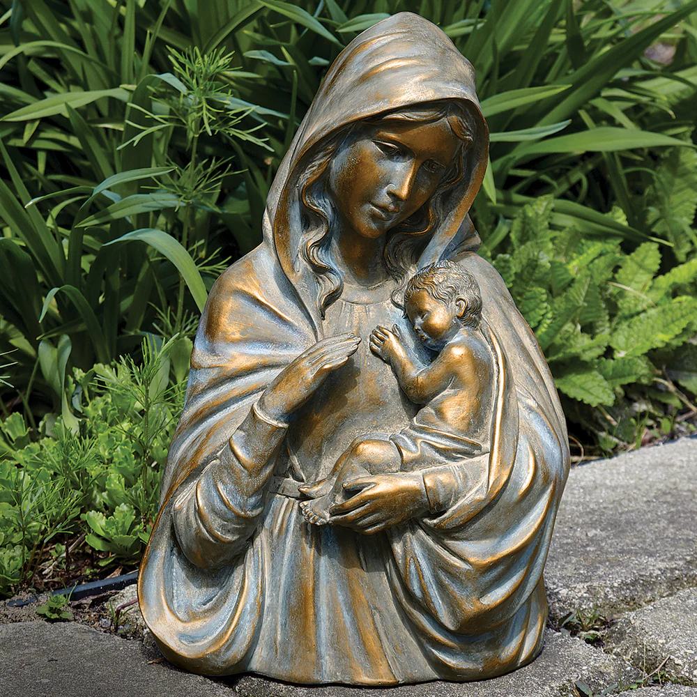 Virgen con Niño Jesus de resina 36 cm