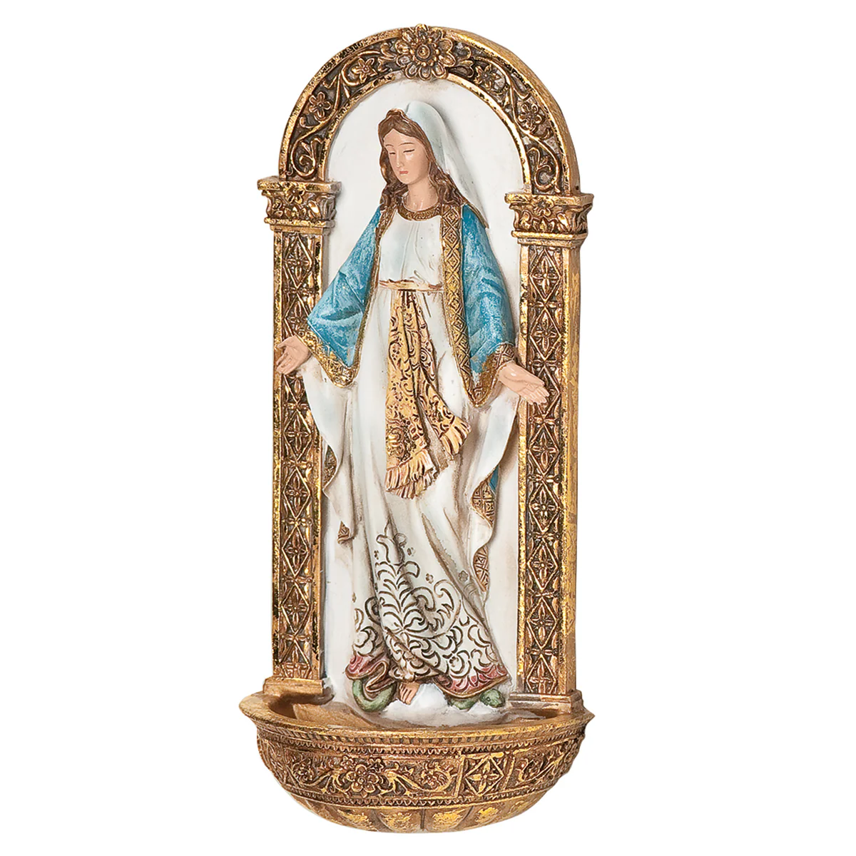 Virgen Milagrosa 30 cm Fuente para Agua Bendita
