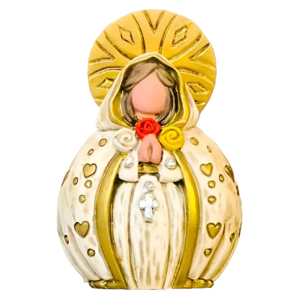 Virgen Rosa Mística Mini 9 cm, Dari & Alice, Poliresina
