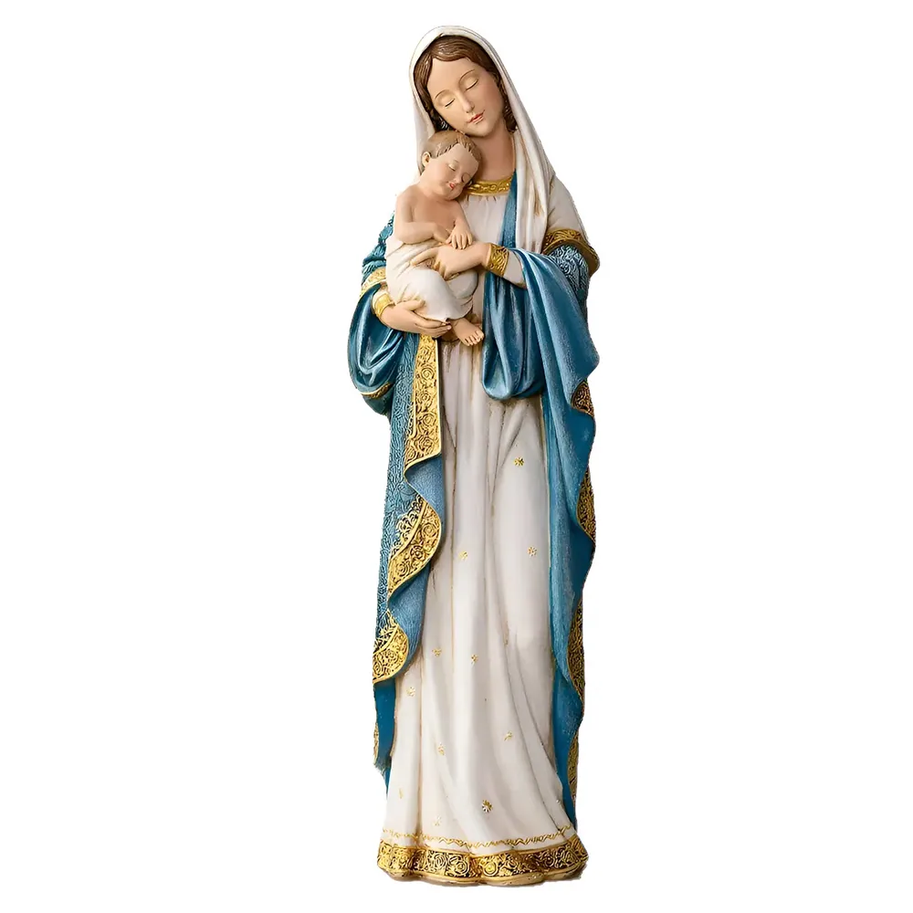 Virgen María con Niño, 60 cm, Poliresina