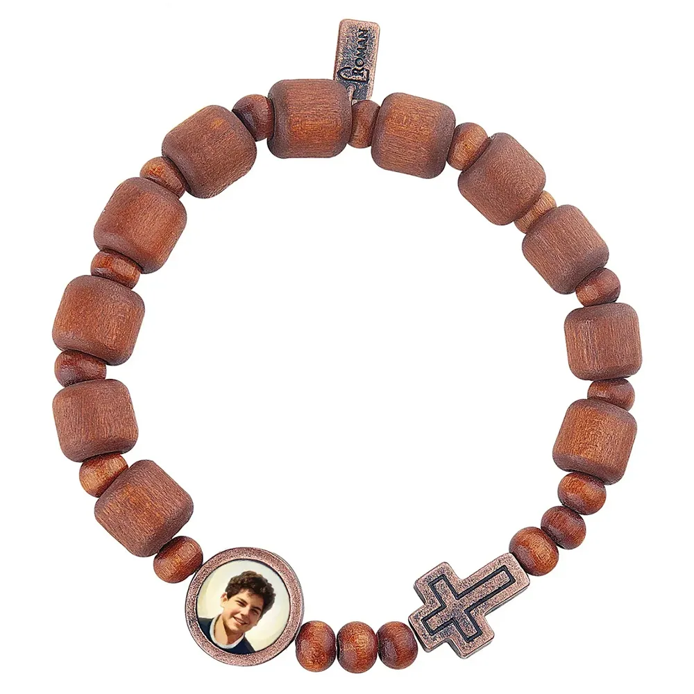 Pulsera San Carlo Acutis, Joseph's Studio, Madera con Metal